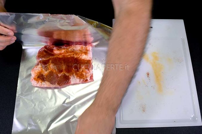 Carne nella carta argentata