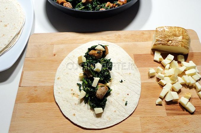 Tortillas con carne e verdura