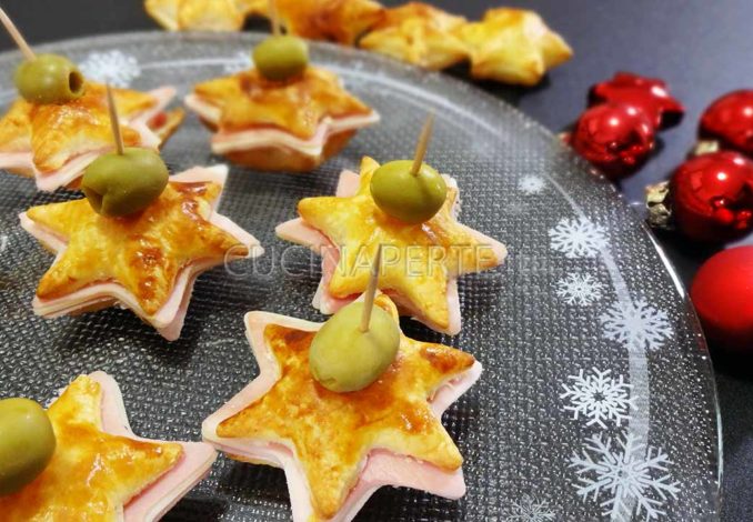 Stelle di Natale prosciutto e provola