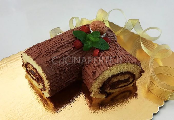 Come Decorare Il Tronchetto Di Natale.Tronchetto Di Natale Con Nutella Buche De Noel Cucina Per Te