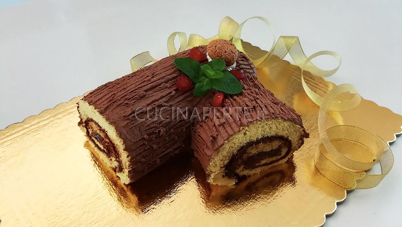 Tronchetto Di Natale Ricetta Originale.Tronchetto Di Natale Con Nutella Buche De Noel Cucina Per Te
