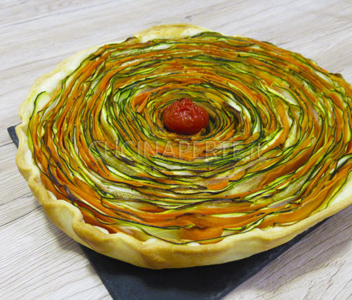 Torta salata di verdure a spirale