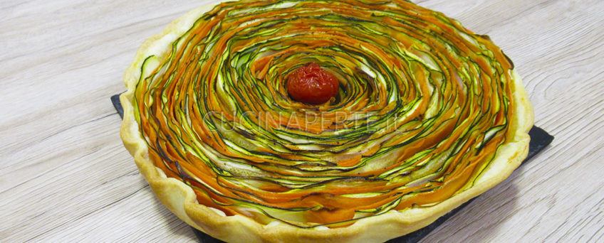 Torta salata di verdure a spirale