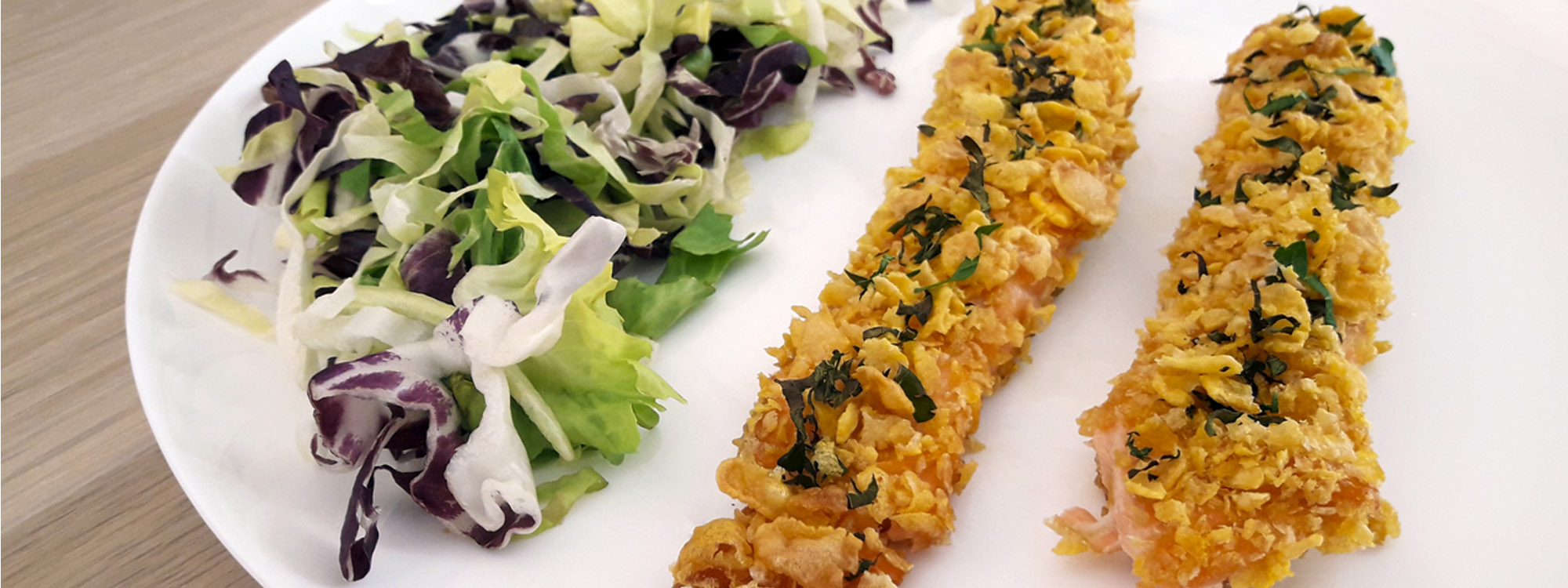 Salmone in crosta di Corn Flakes